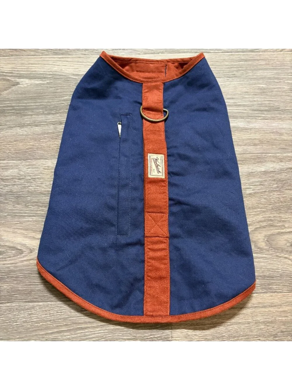 Woolrich Insulated Dog Coat Jacket Navy Rust Medium Durable Adjustable Harness